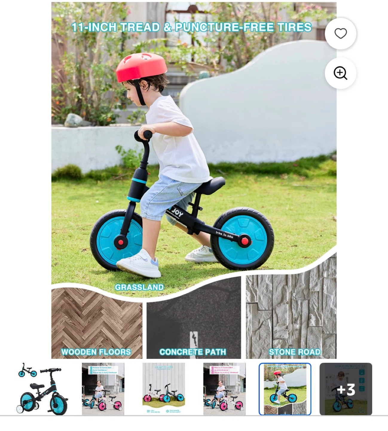 Fit 'N Joy 2-in-1 Balance Bike for Kids - photo 3