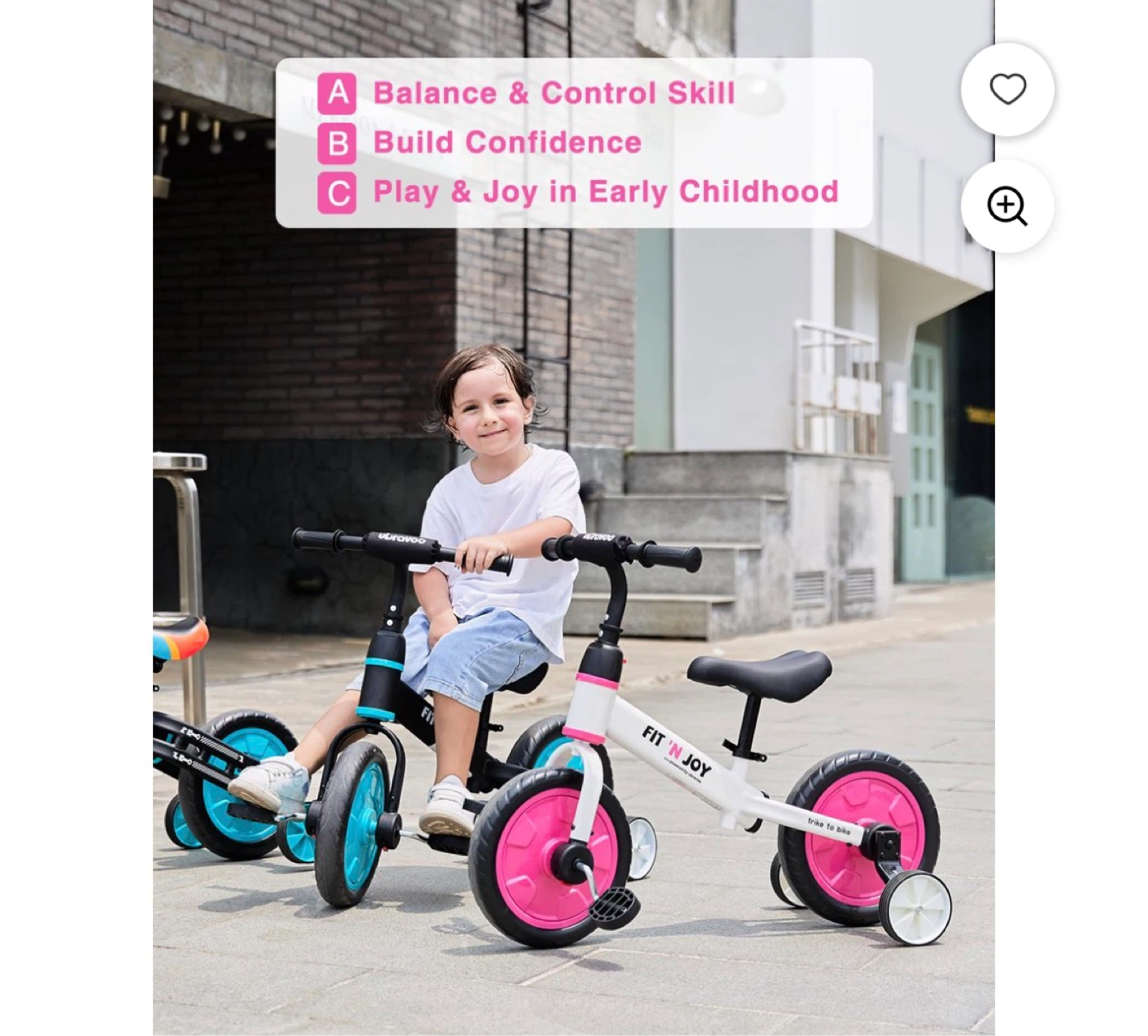 Fit 'N Joy 2-in-1 Balance Bike for Kids - photo 2