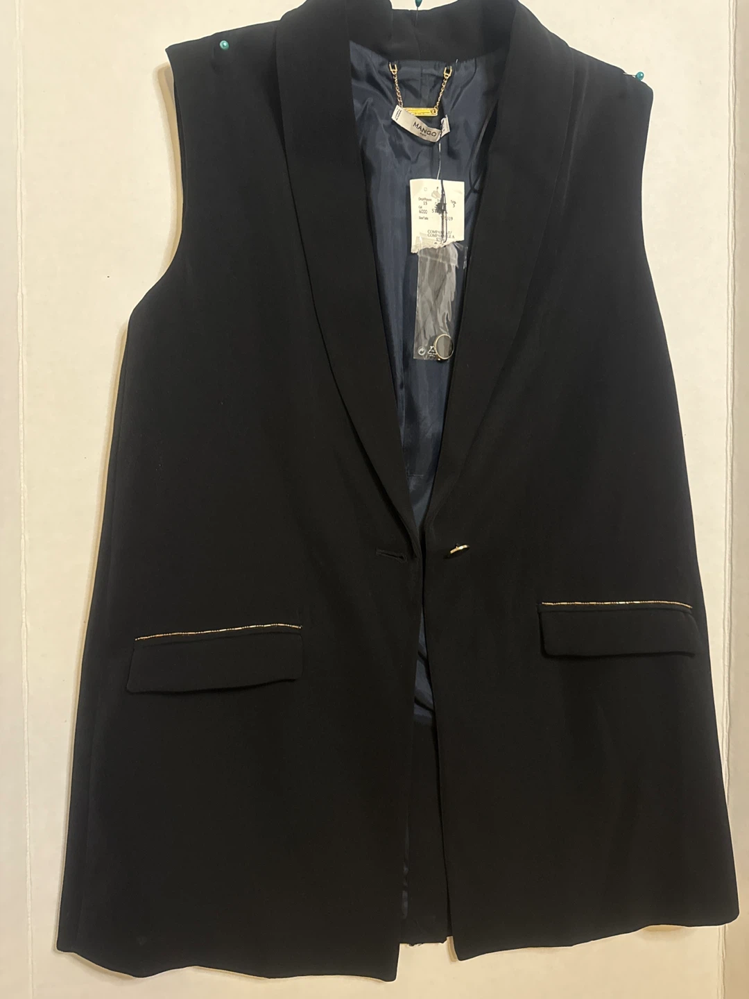 Mango Suit Black Sleeveless Vest - Size M - photo 3