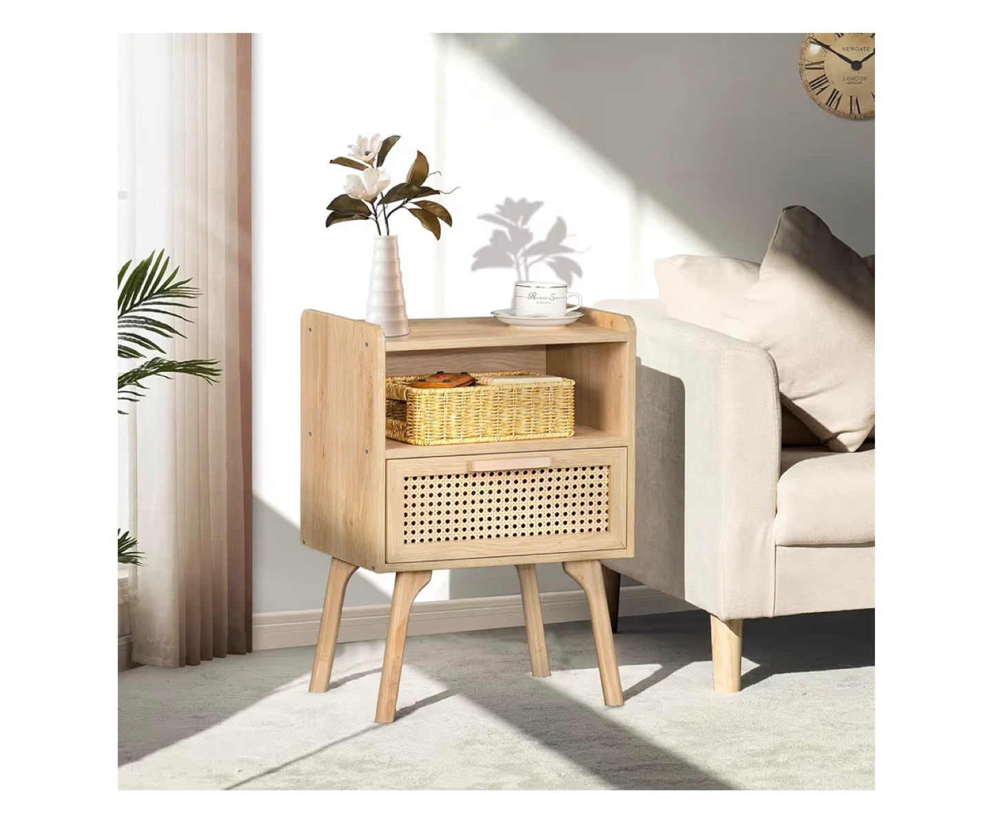 Lerliuo Boho Style Rattan Nightstand - photo 3