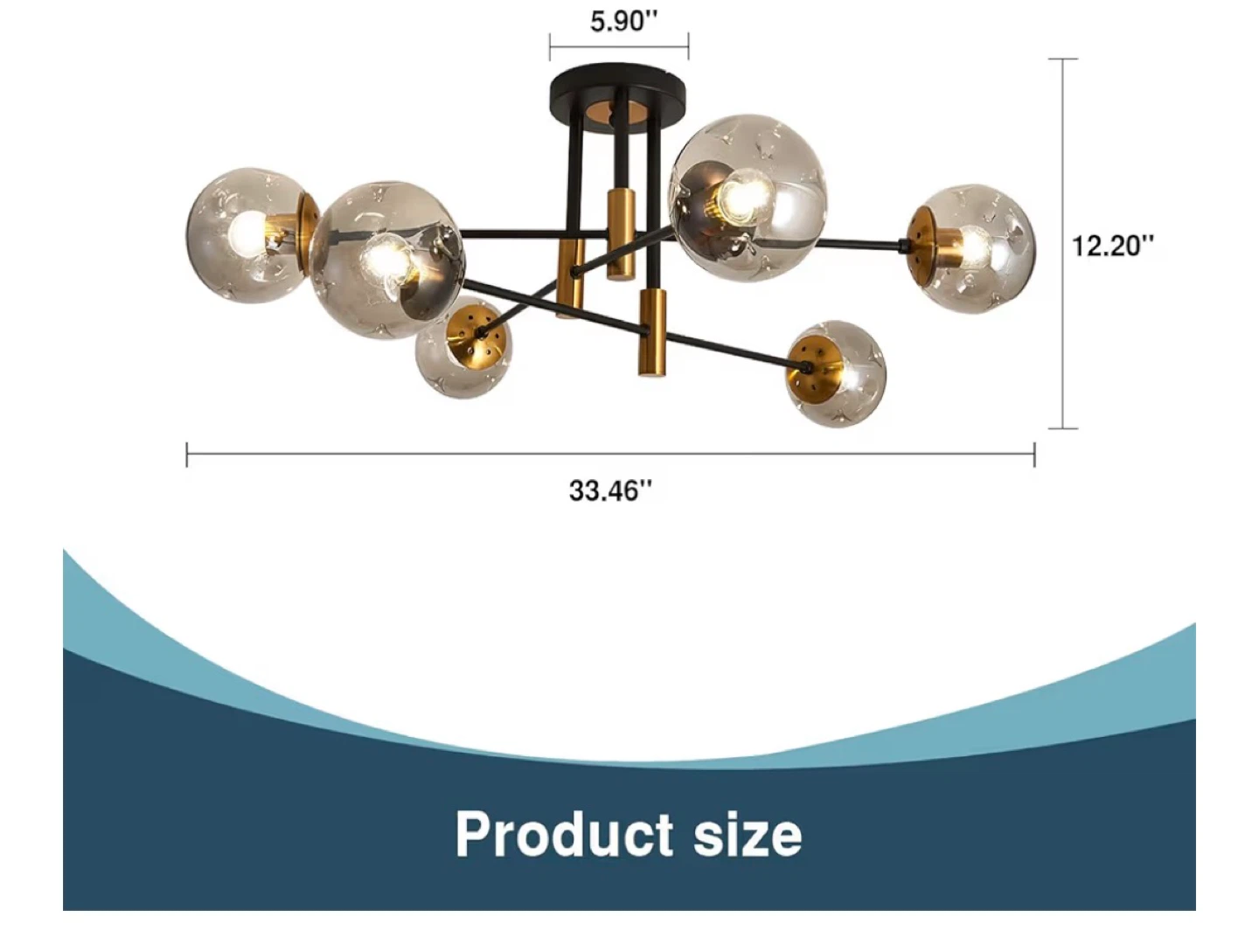 6-Light Globe Chandelier - photo 3