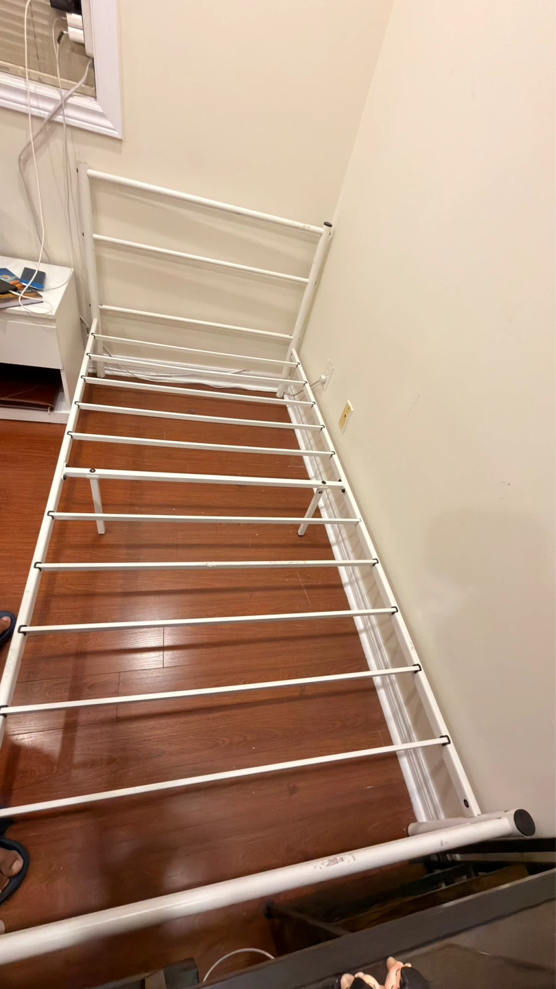 White Metal TWIN Bed Frame - photo 3