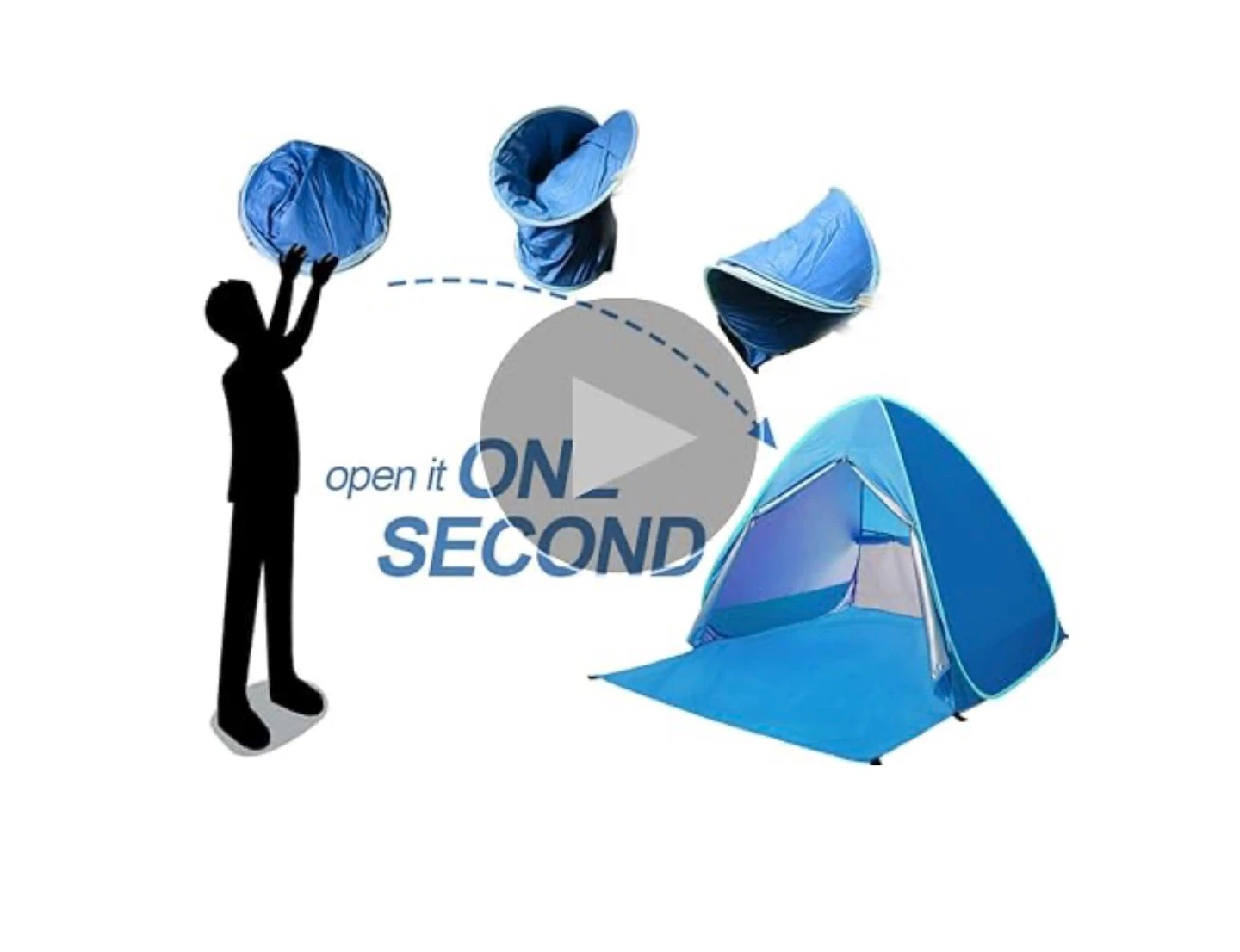 Blue Pop-Up Beach Tent Sun Shelter UPF 50+ - photo 5