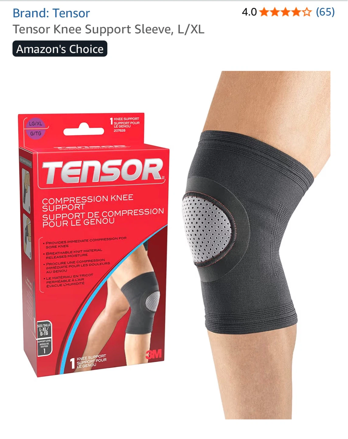 Tensor Knee Support Sleeve L/XL ⚽️ - photo 4