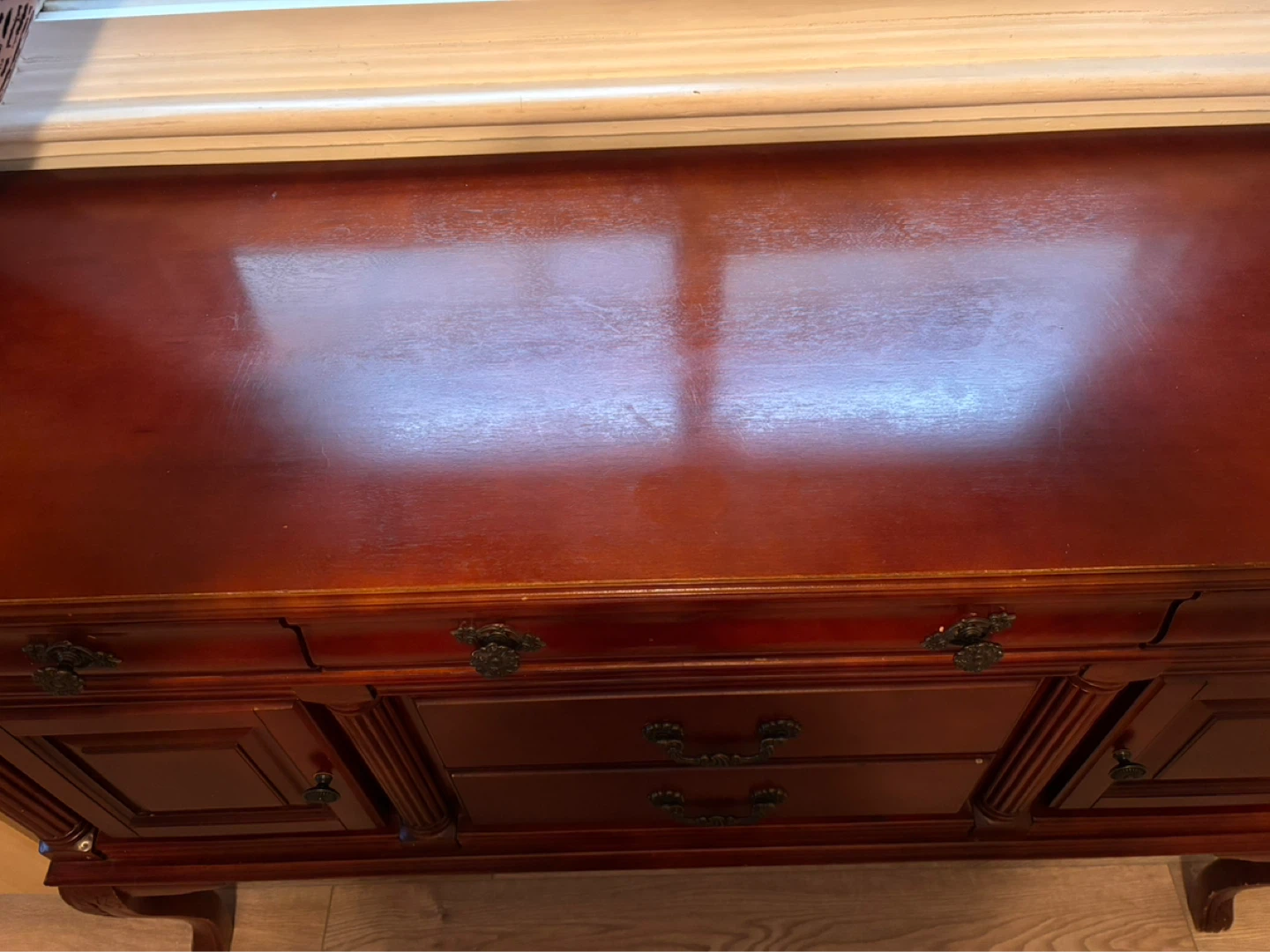 Wooden Sideboard with Drawers and Cabinet Doors - photo 2