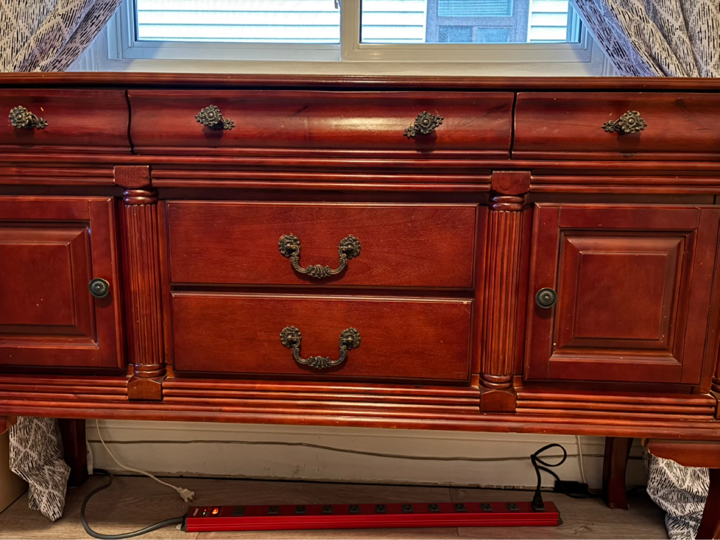 Wooden Sideboard with Drawers and Cabinet Doors - photo 3
