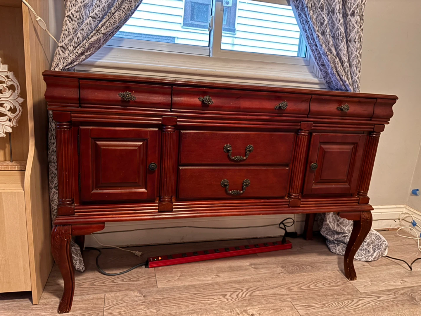 Wooden Sideboard with Drawers and Cabinet Doors