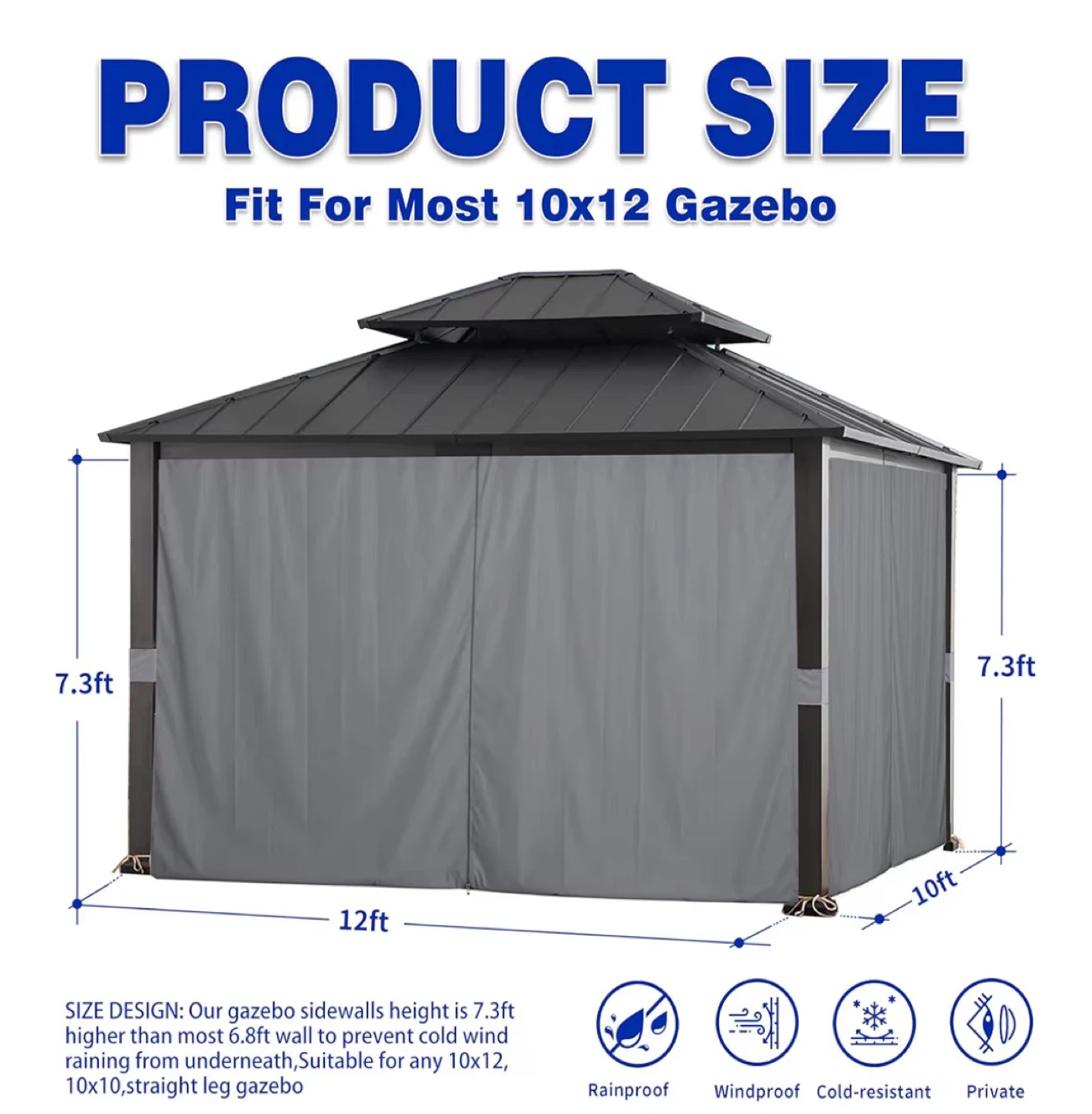 Gazebo Curtains 10x12ft - photo 2