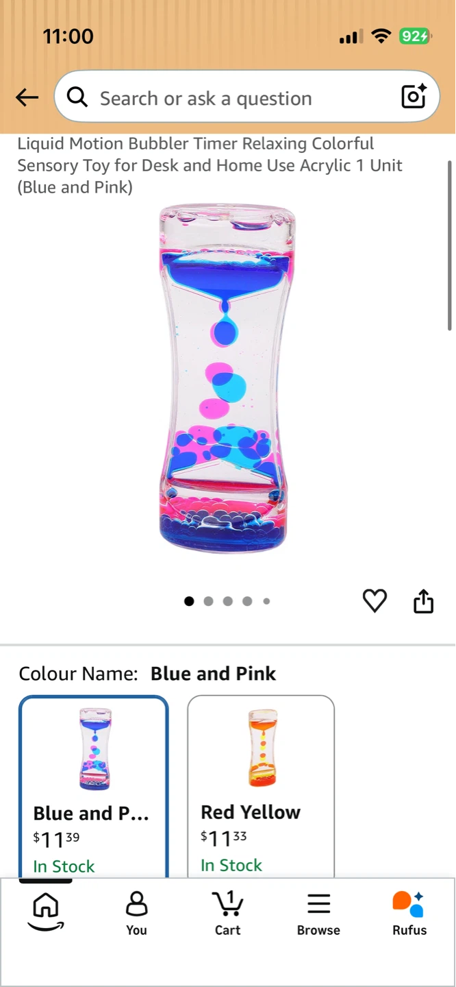 Liquid Motion Bubbler Timer Relaxing Colorful Sensory Toy