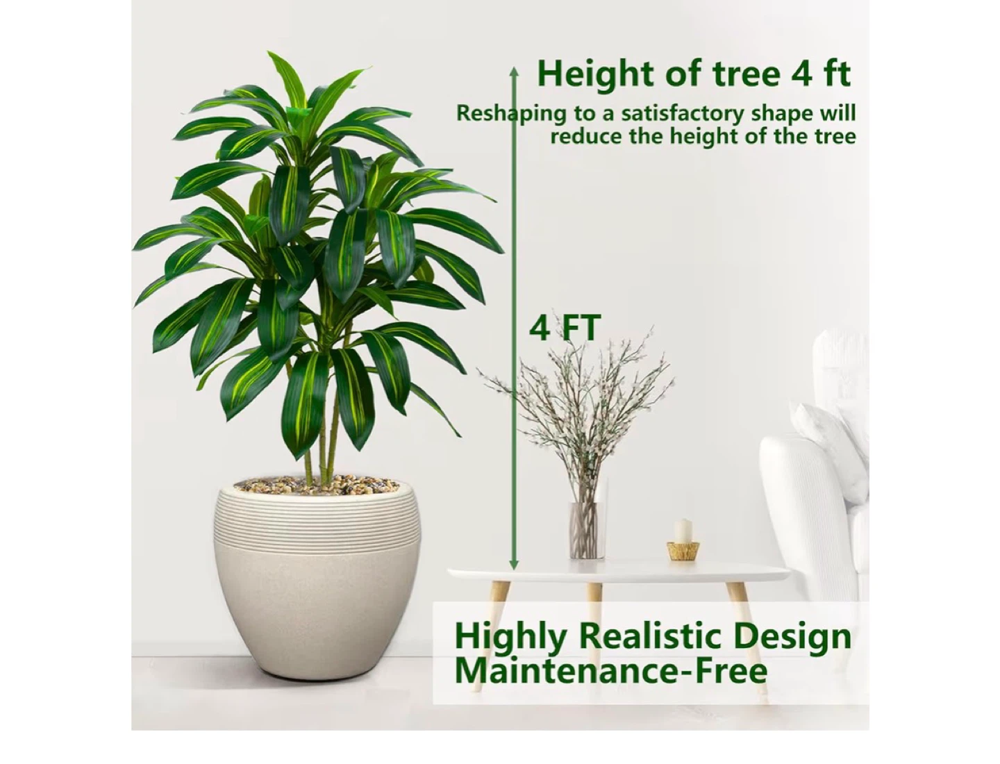4 ft Artificial Dracaena Plant - photo 4