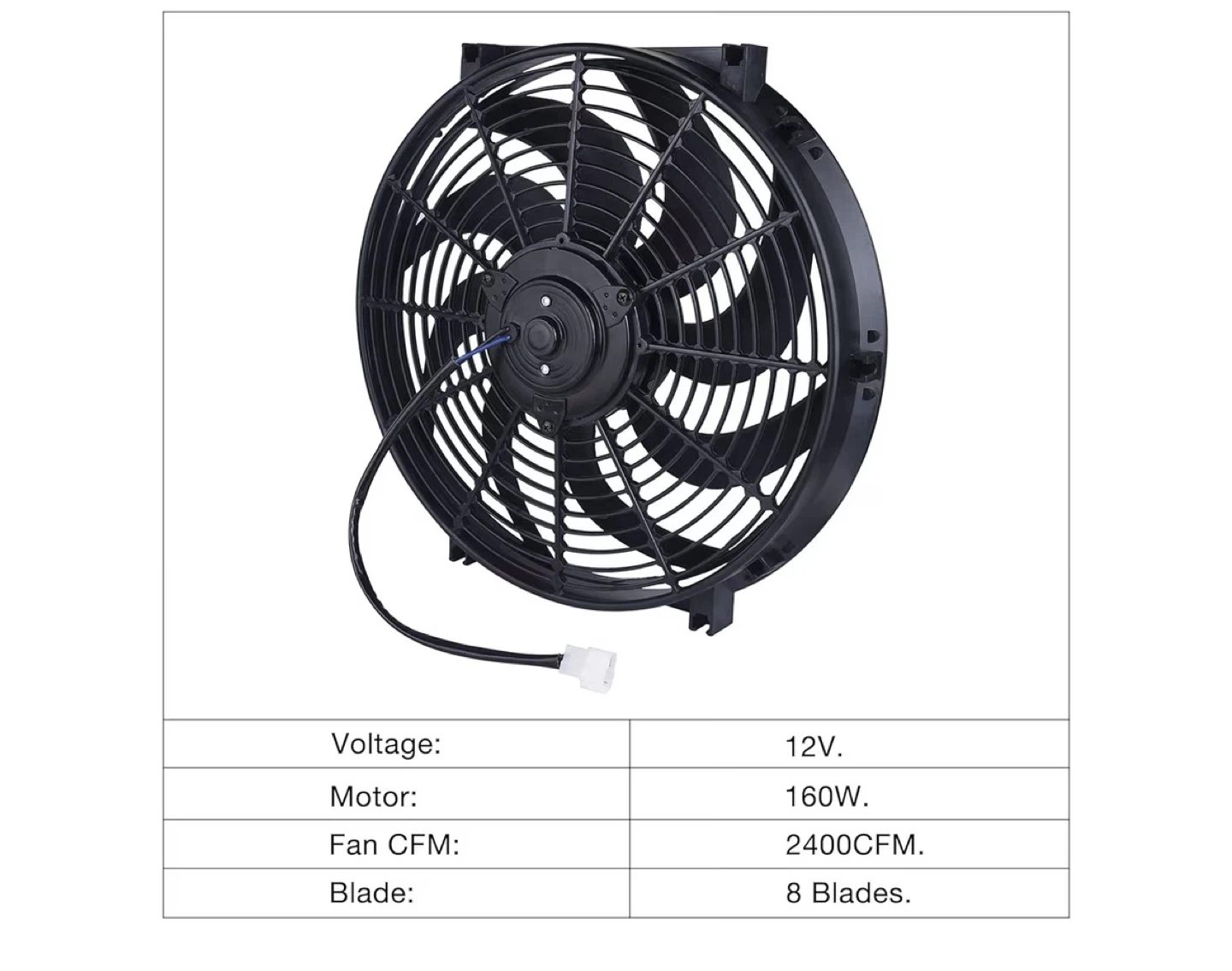 14 Inch Electric Radiator Cooling Fan 12V 160W Mount Kit - photo 5