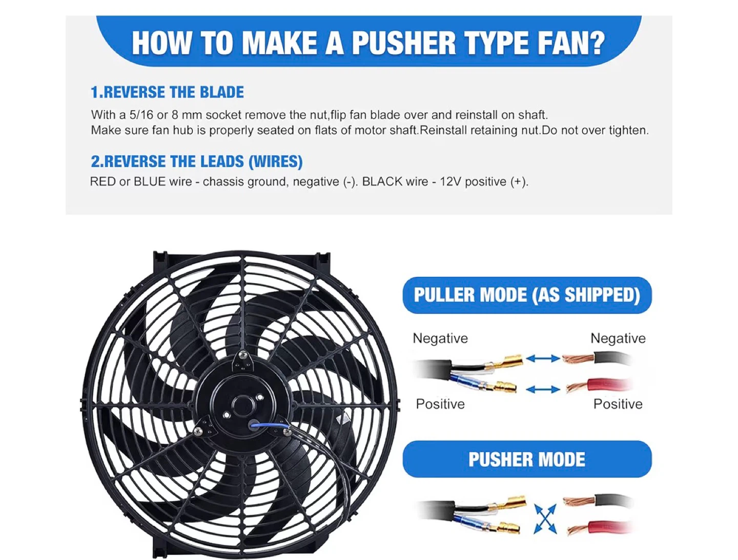 14 Inch Electric Radiator Cooling Fan 12V 160W Mount Kit - photo 4