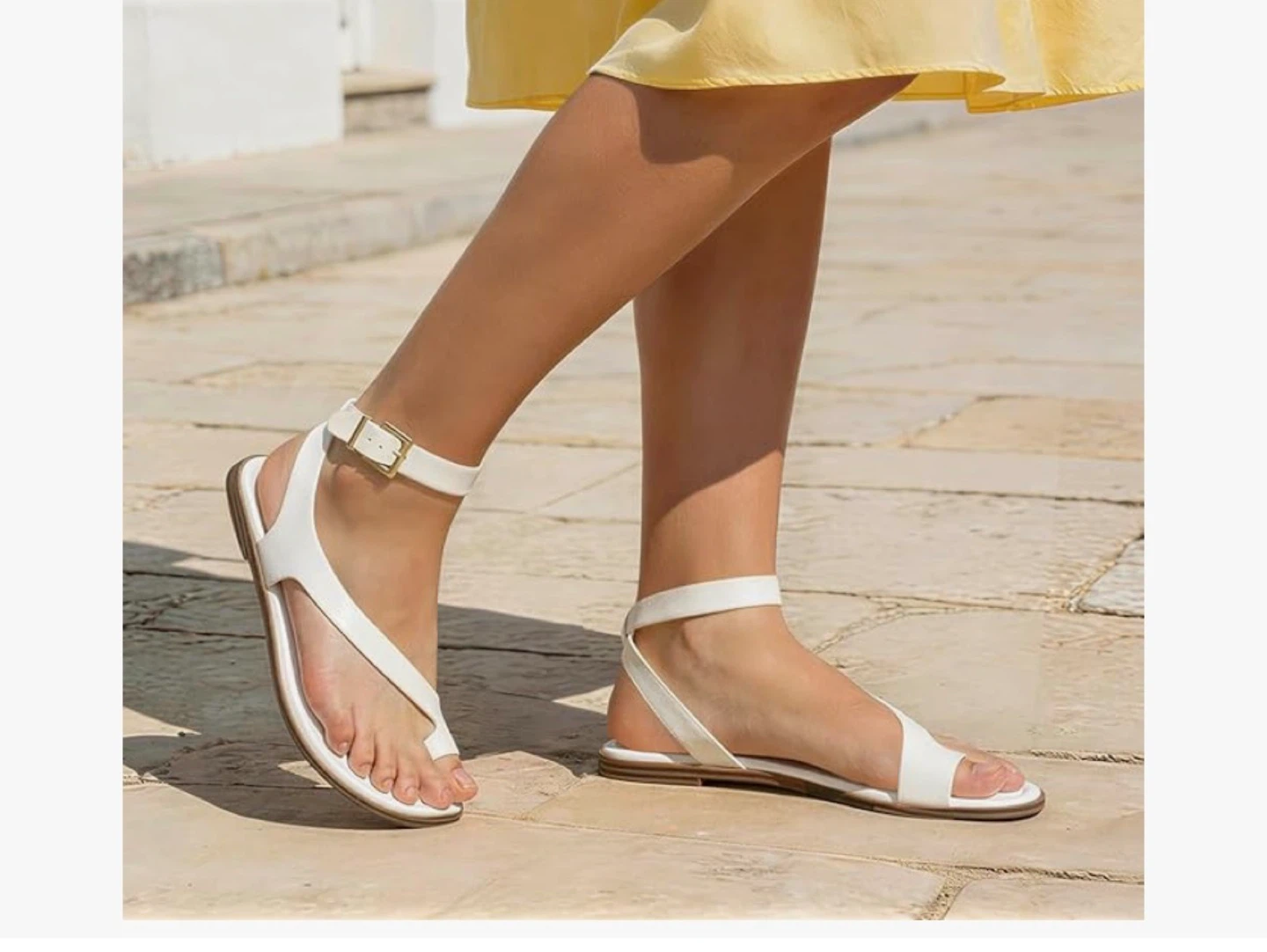 Brand New Flat Strappy Sandals (White) 👡 - photo 2