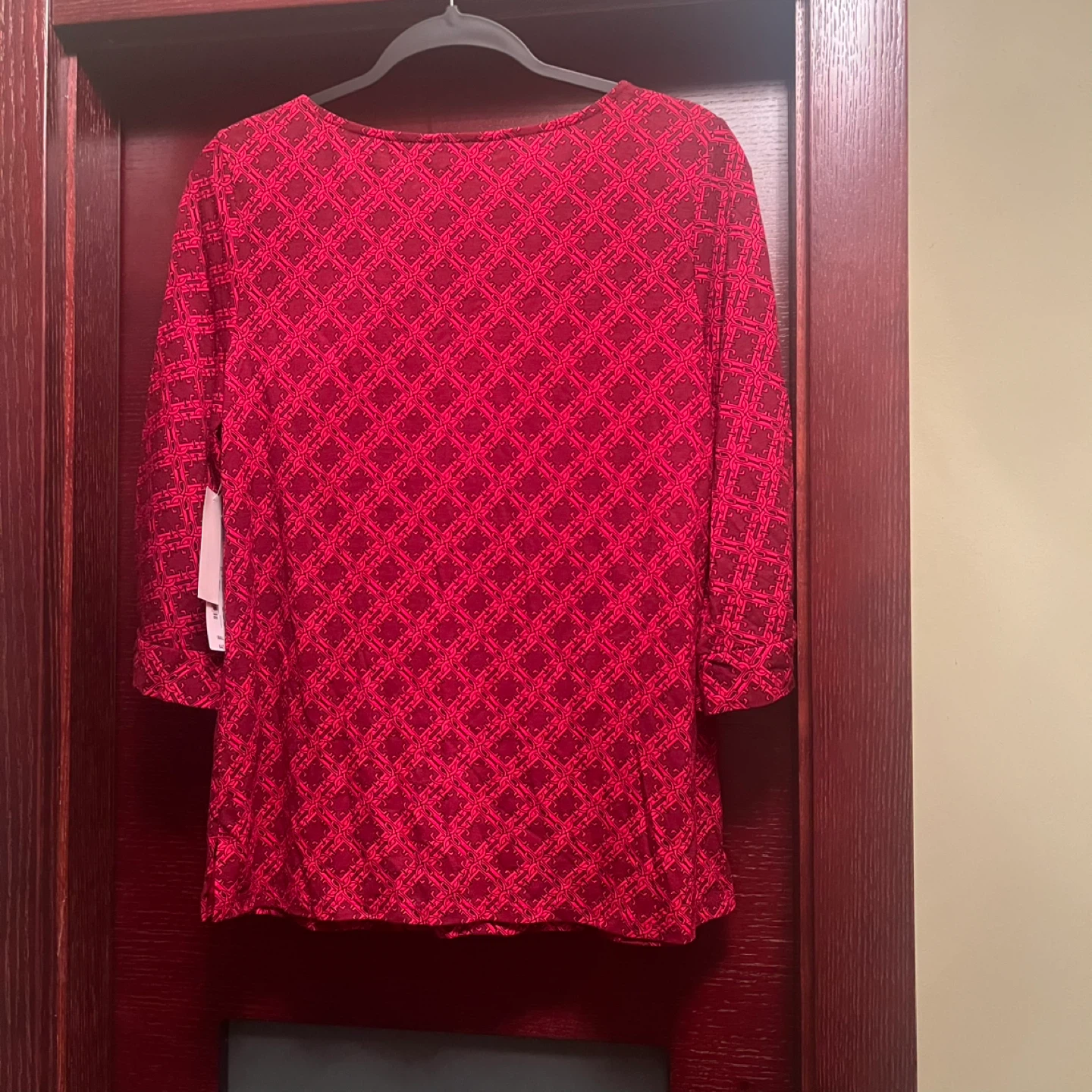 Liz Claiborne Women's Red Print Top Size S - photo 2