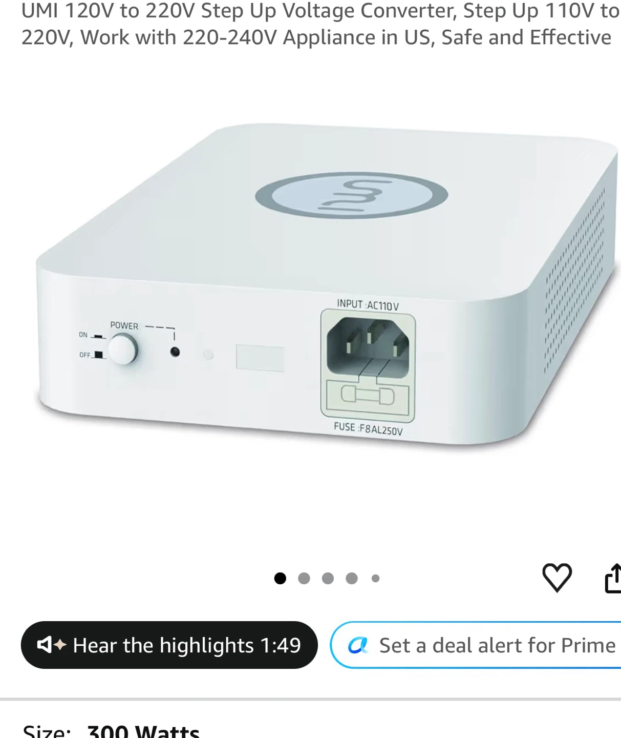 Uni-Power 300W Step Up Voltage Converter U30