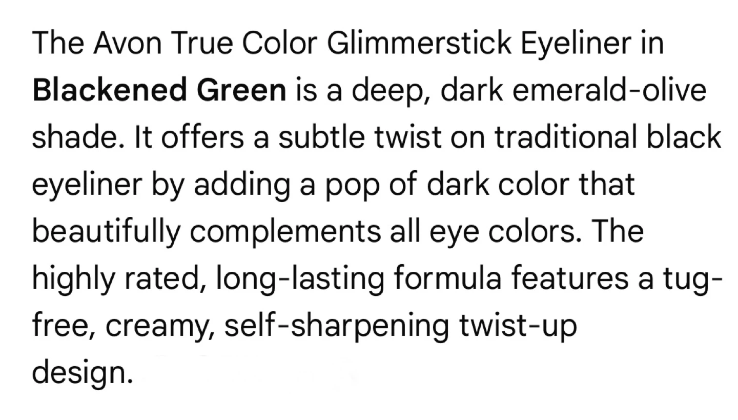 Avon True Color Glimmerstick Eyeliner - Blackened Green ⚽️ - photo 3