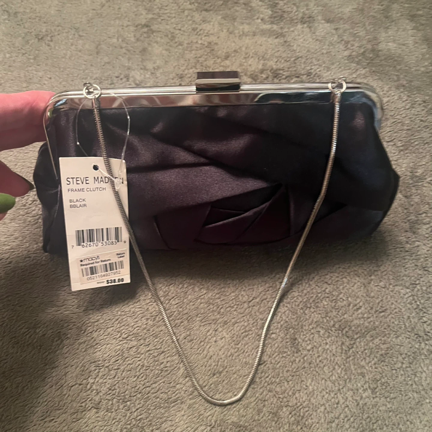 Steve Madden Black Frame Clutch
