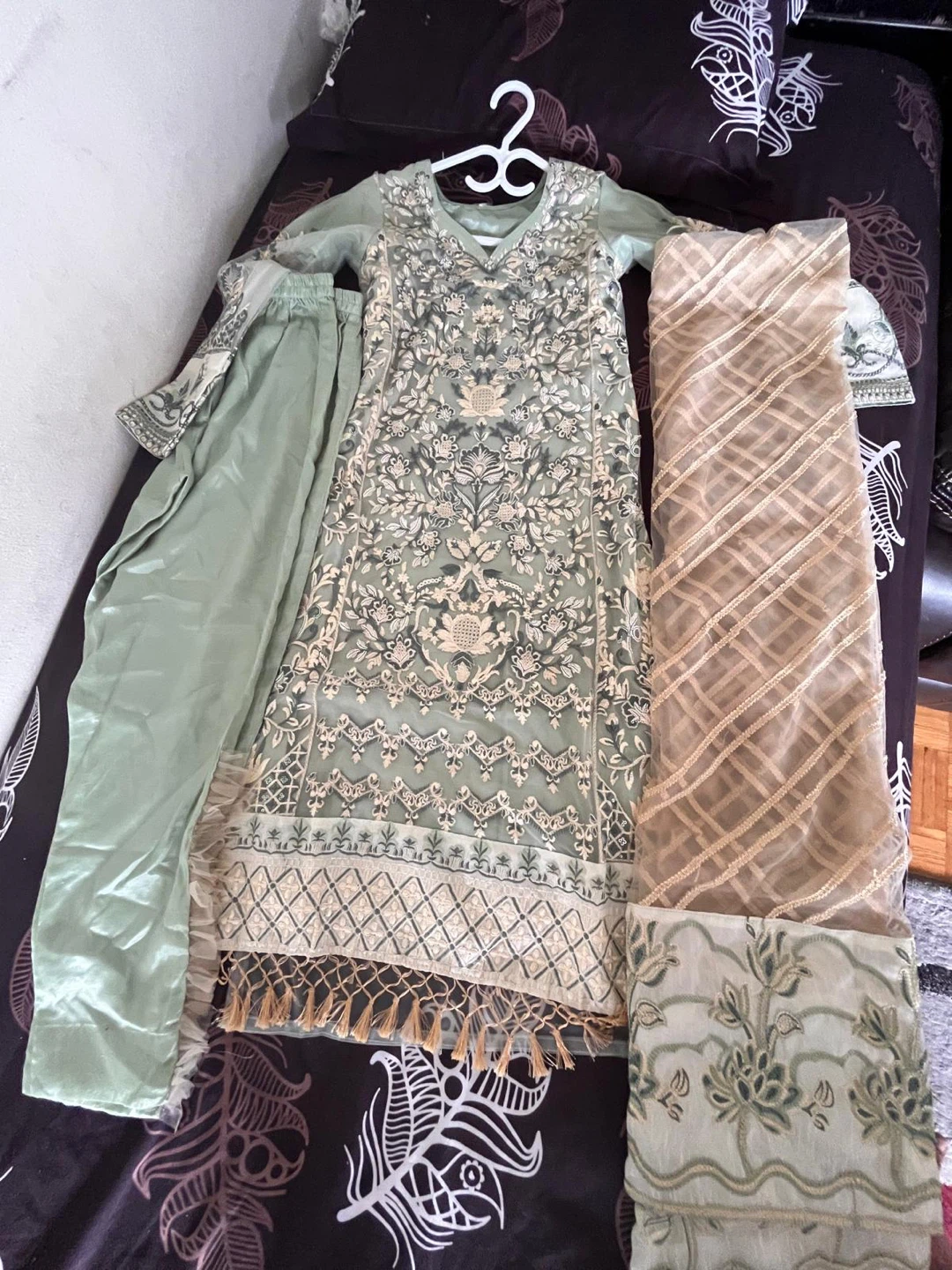 Embroidered 3-Piece Pakistani Suit - Mint Green