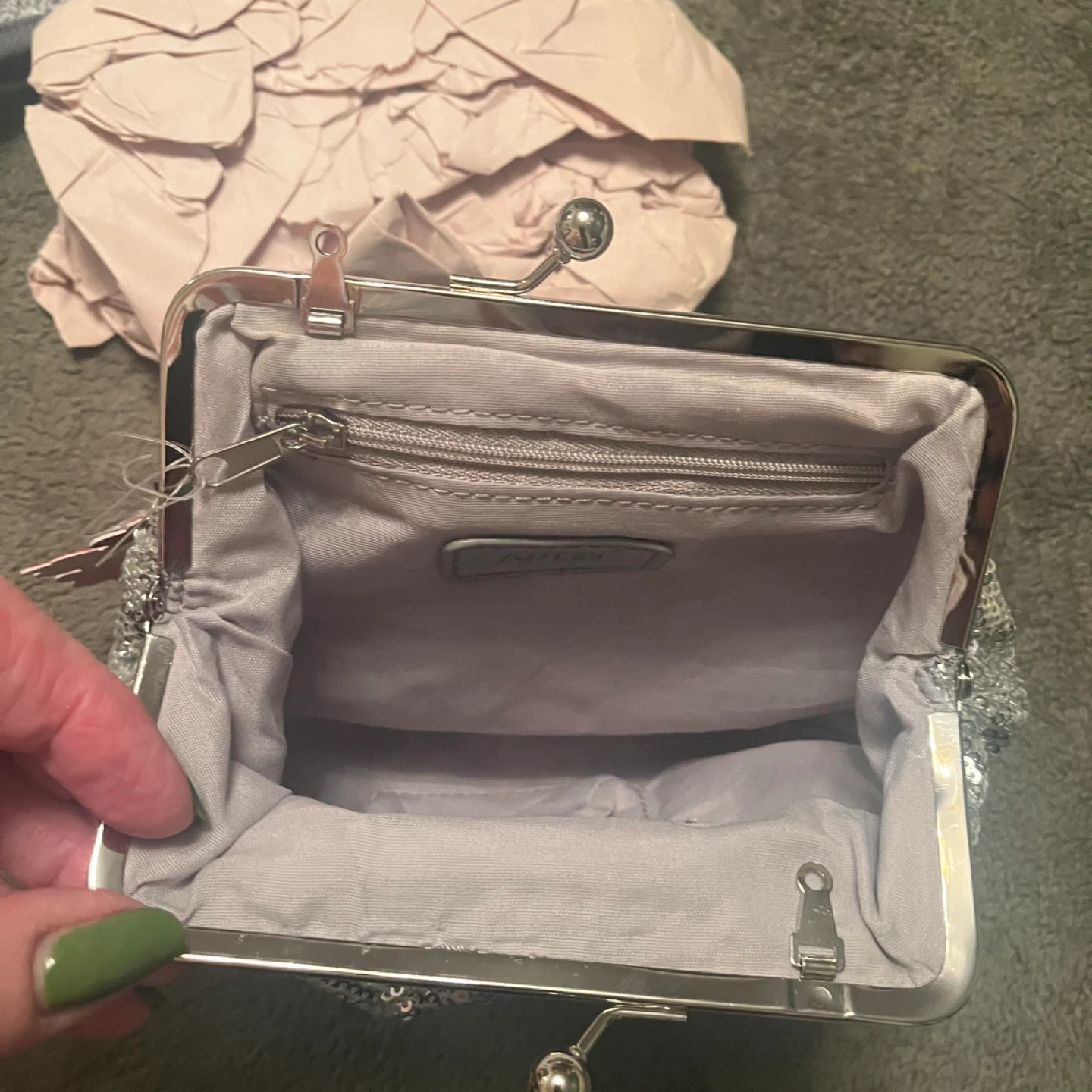 Apt. 9 Silver Sequin Clutch Purse - photo 5