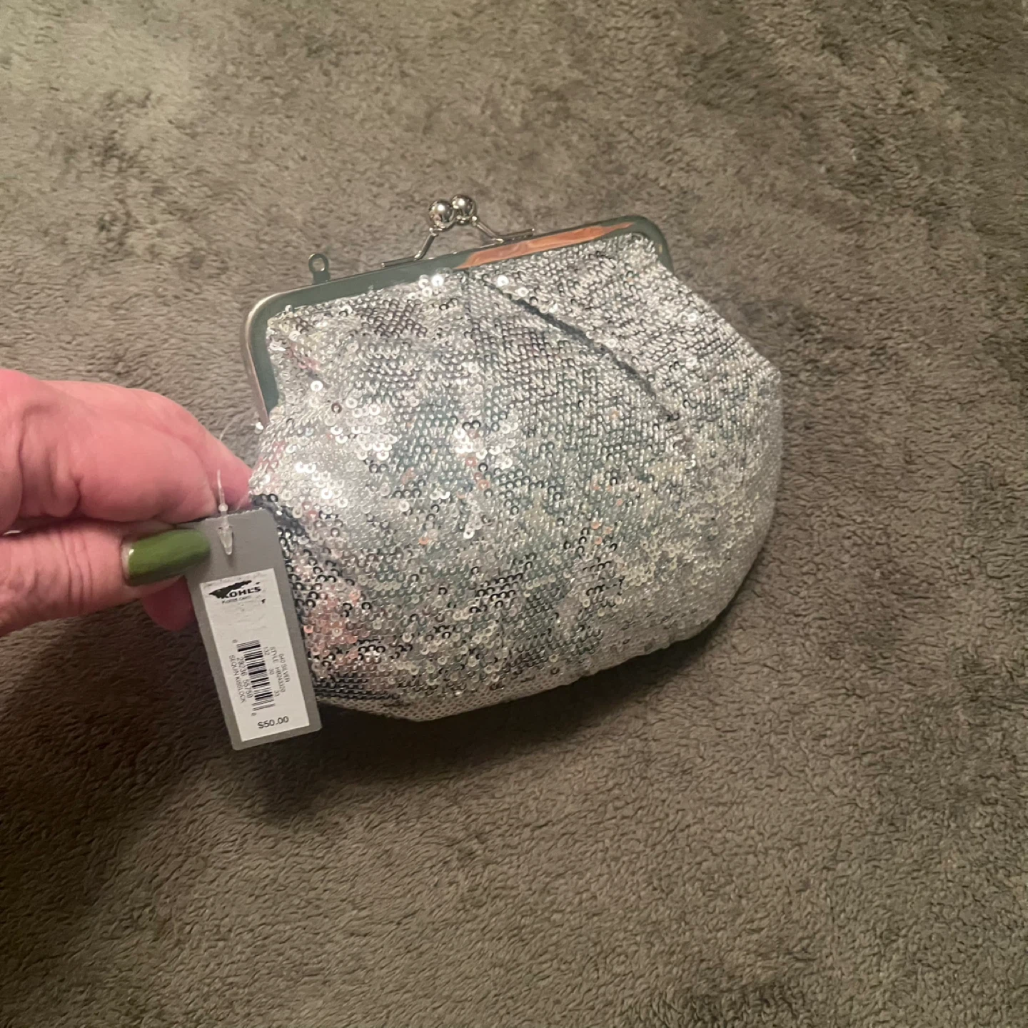 Apt. 9 Silver Sequin Clutch Purse