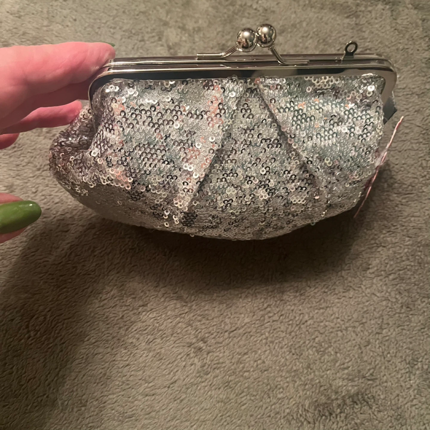Apt. 9 Silver Sequin Clutch Purse - photo 4