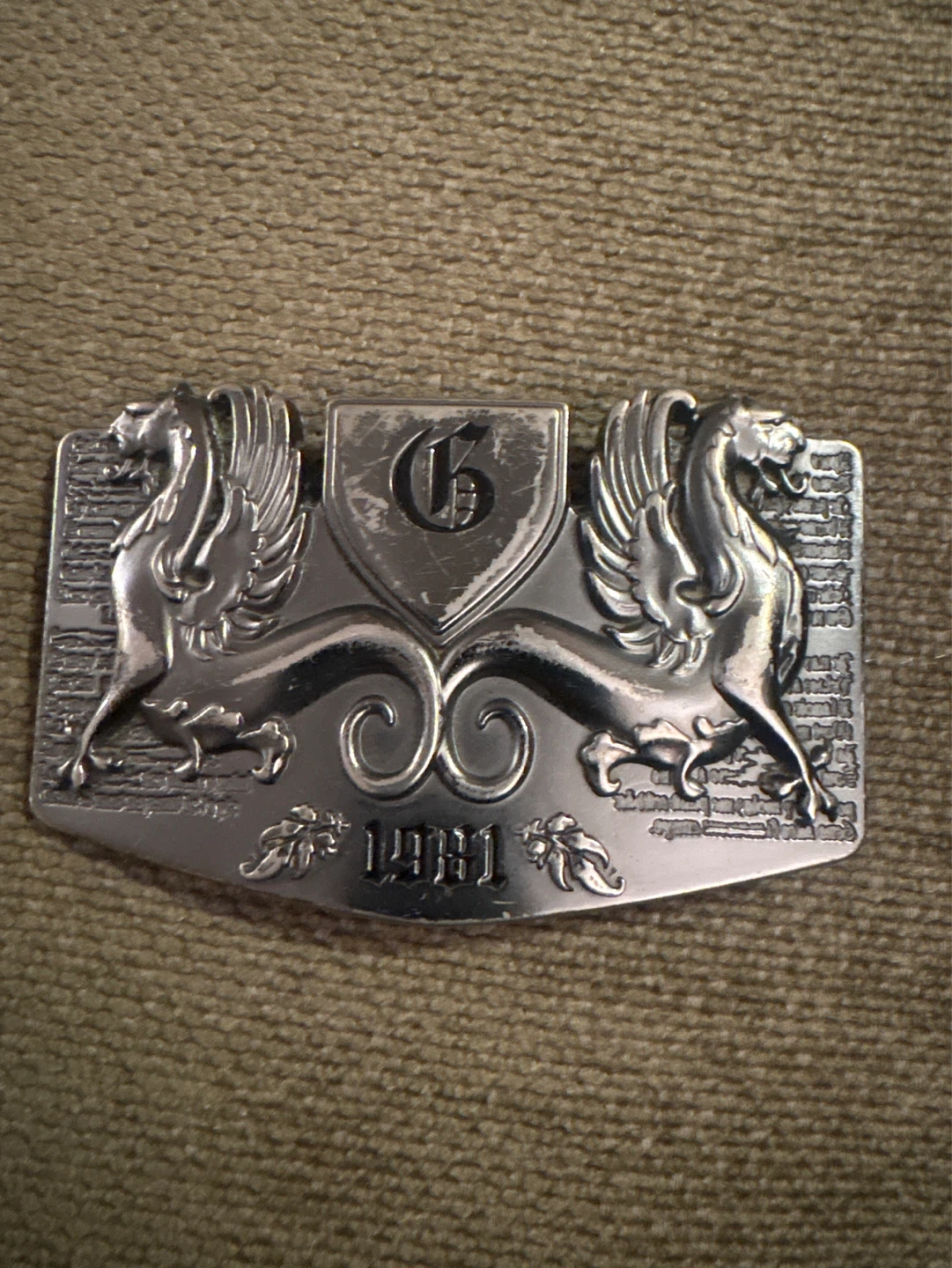 ⚽️Vintage 1981 Belt Buckle with Griffin Design