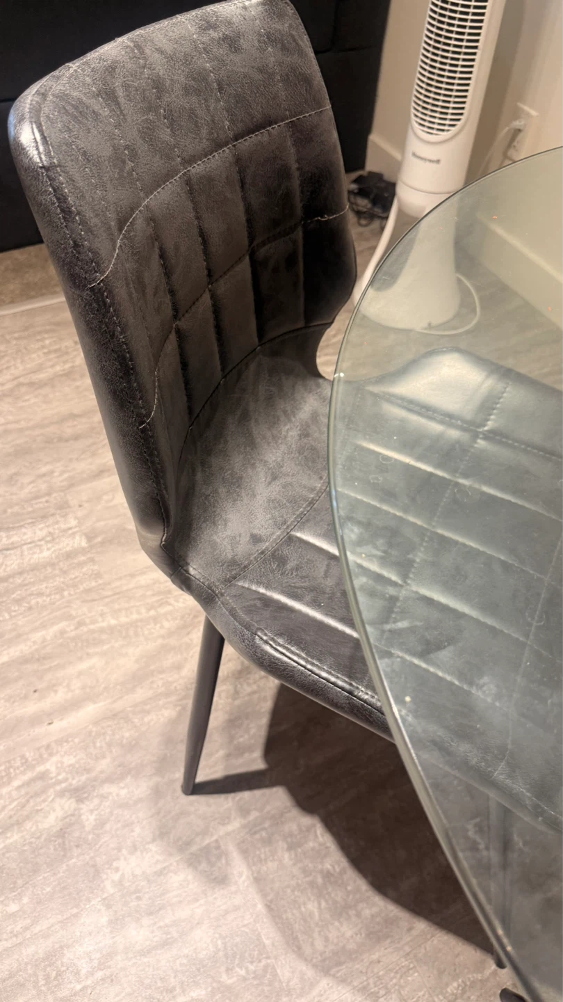 Glass Dining Table with 3 Grey Chairs - photo 2