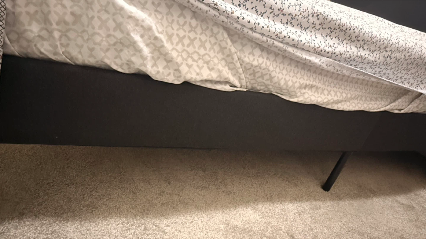 Dark Grey Upholstered Bed Frame with Headboard - photo 2