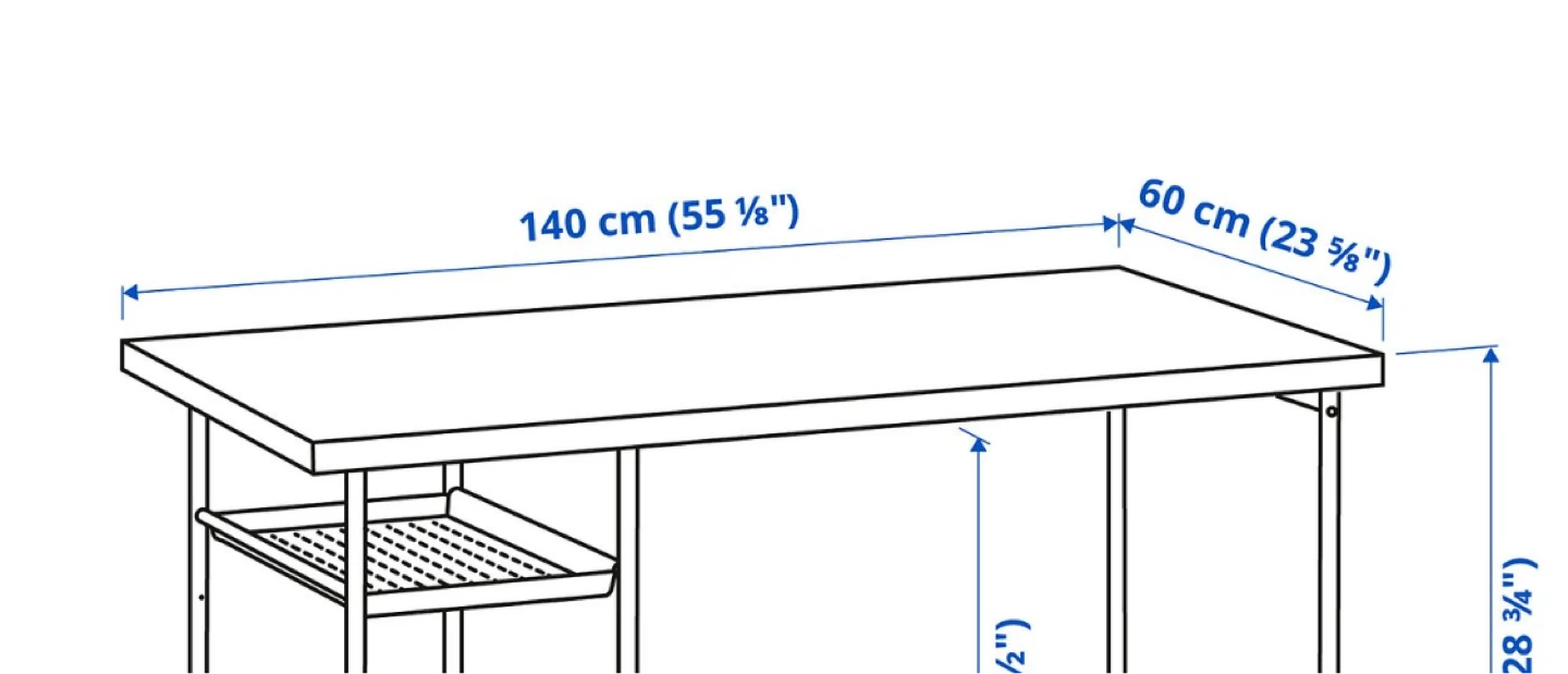 White IKEA Desk / Dining table - photo 3