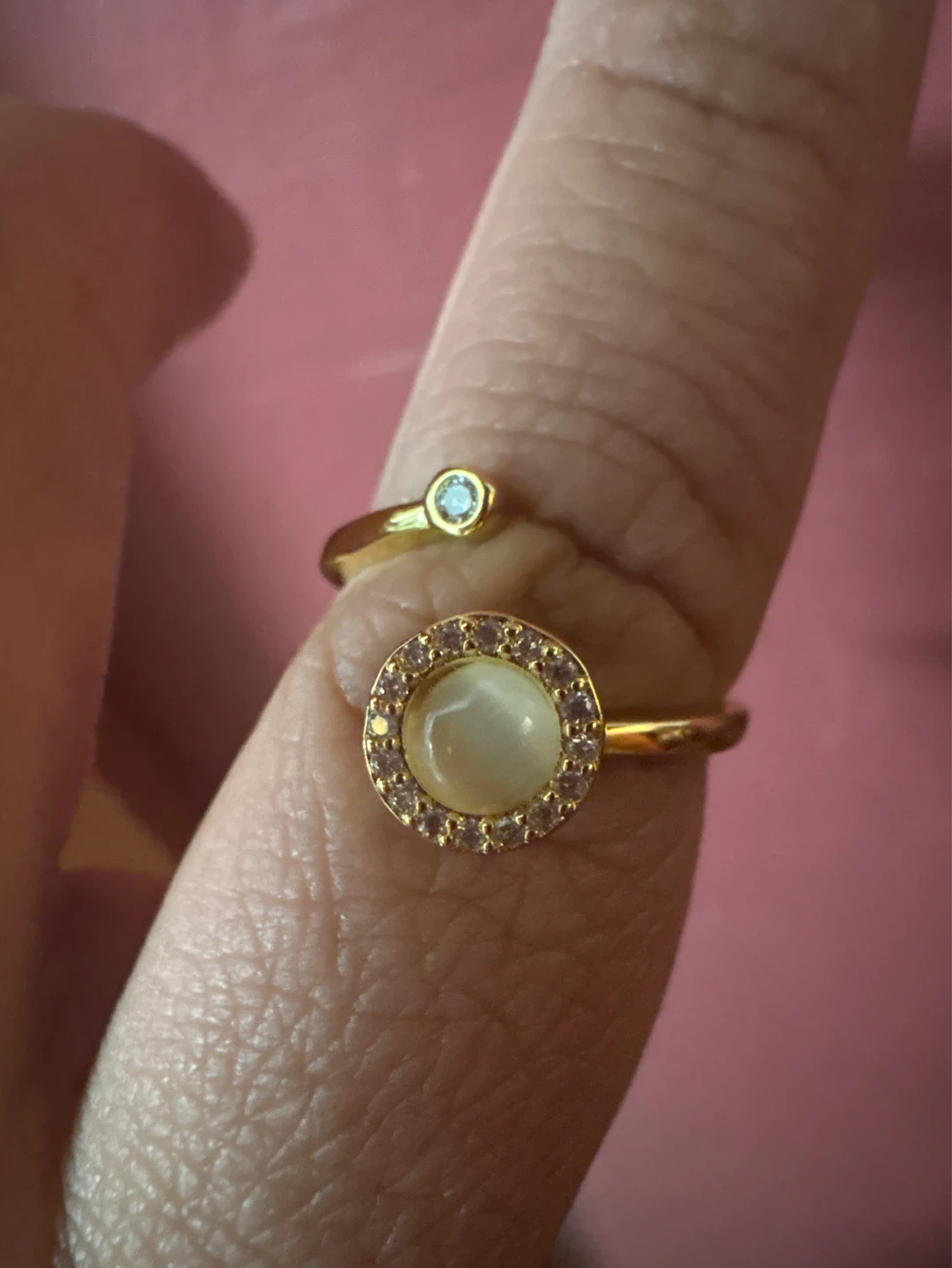 ⚽️925 Sterling Silver Adjustable Ring  Opal Center Stone - photo 4