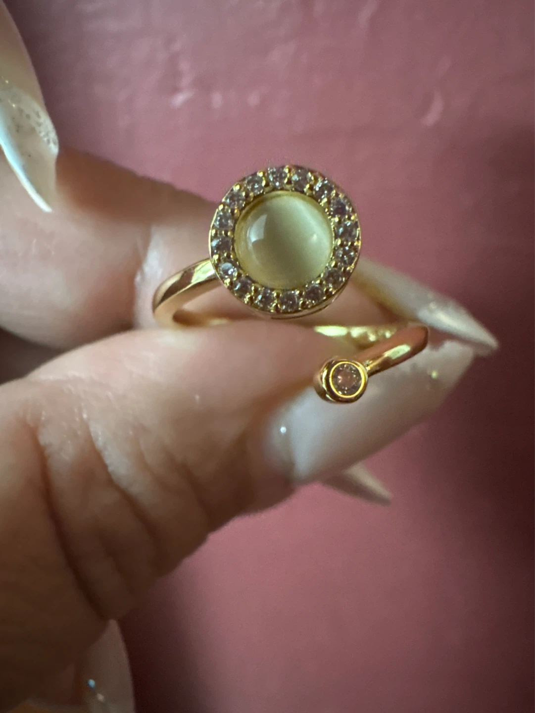 ⚽️925 Sterling Silver Adjustable Ring  Opal Center Stone - photo 3