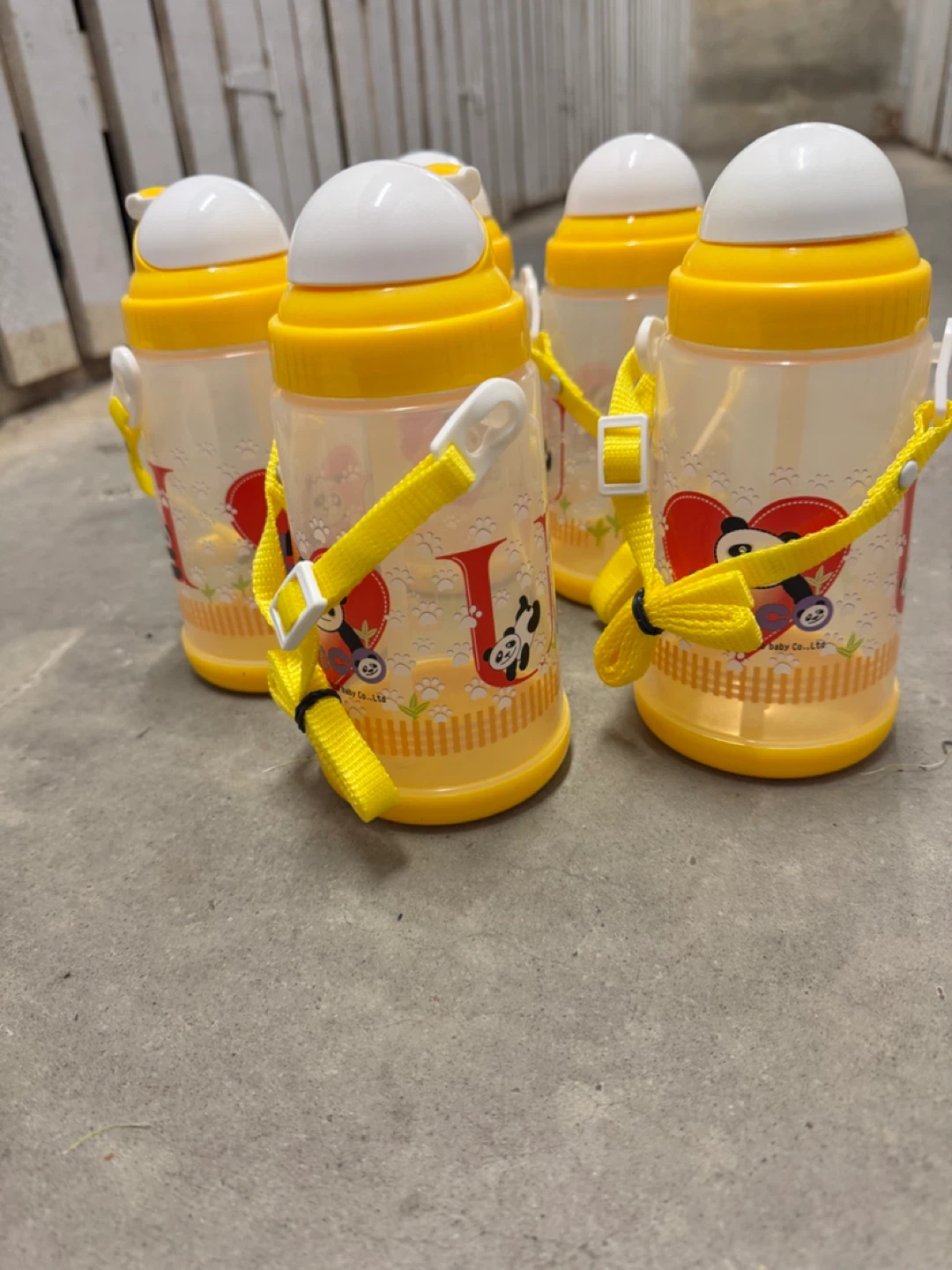 Yellow Panda Sippy Cups with Straps (Set of 4) - photo 3