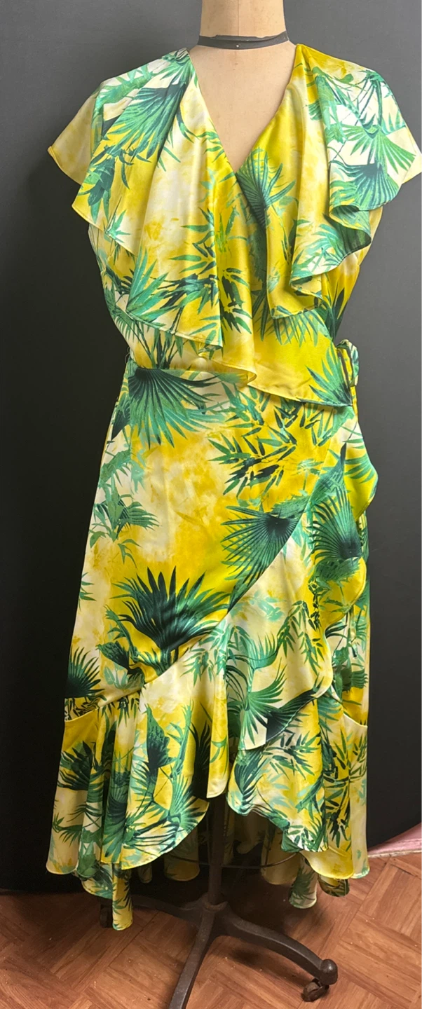 Inc Concepts Women's Tropical Print Ruffle Maxi Dress