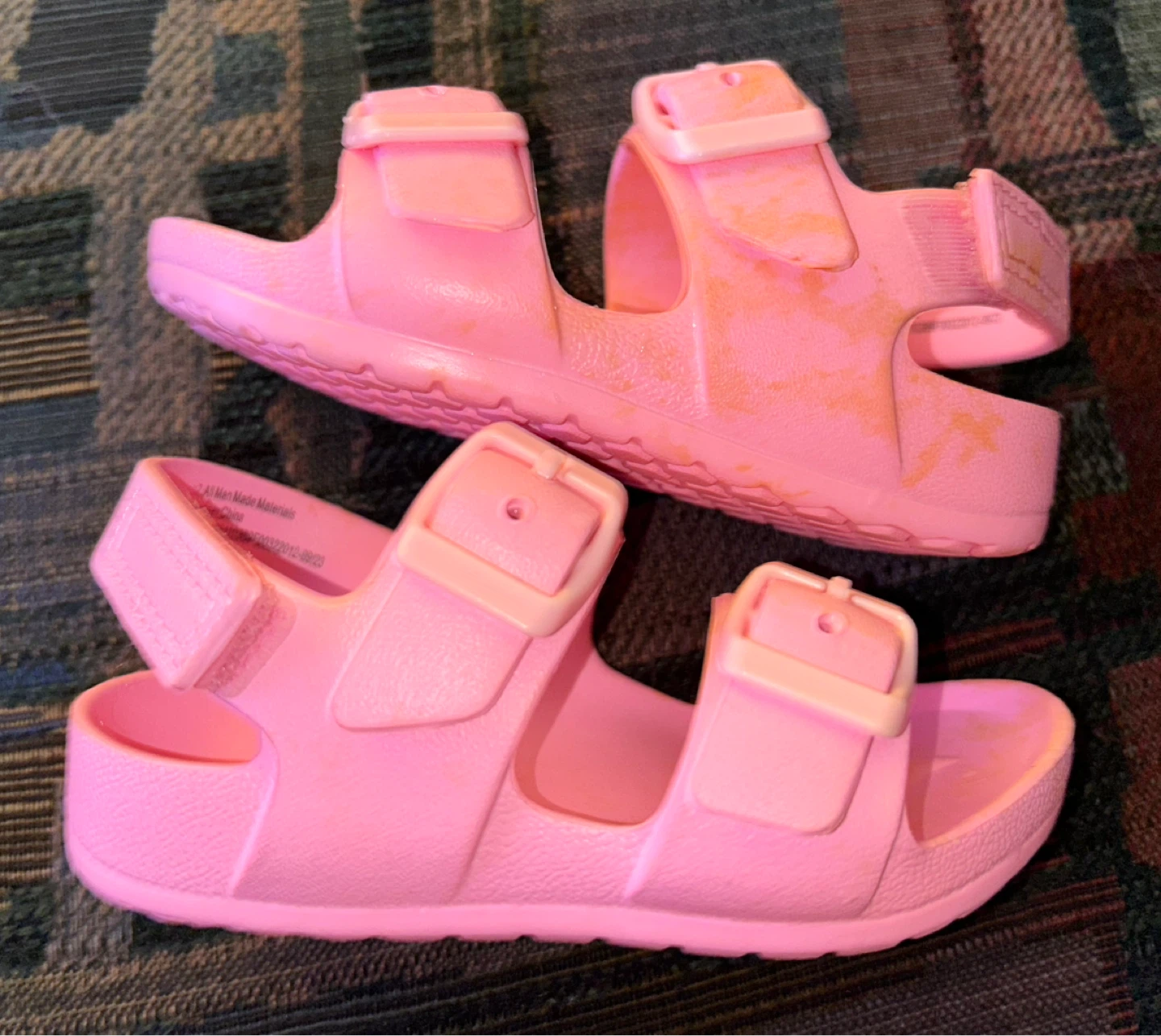 Cat & Jack Pink Rubber Little Girl’s Sandals - SZ Youth 7 ⚽ - photo 2