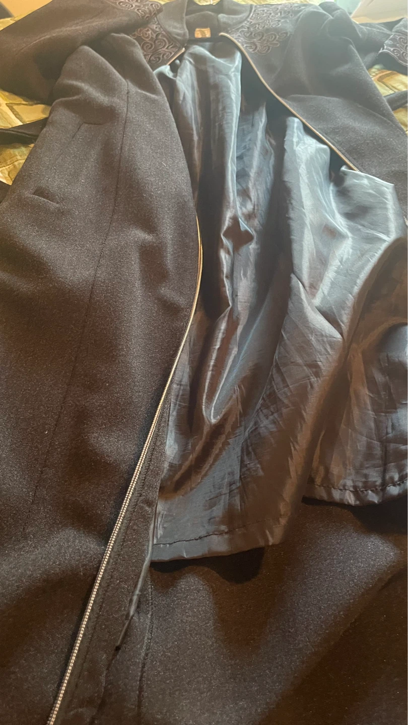 Black Embroidered Full Length Coat⚽️ - photo 4