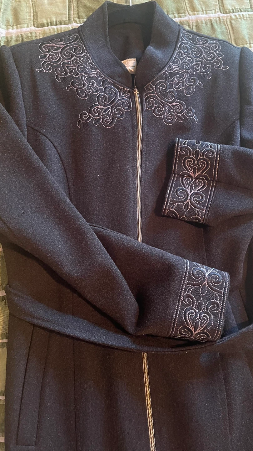 Black Embroidered Full Length Coat⚽️ - photo 3