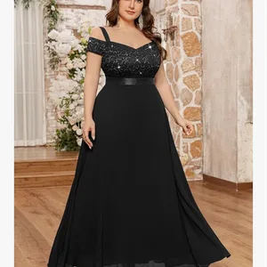 Prom Dress Off The Shoulder Sequin Lace Chiffon Formal Gown