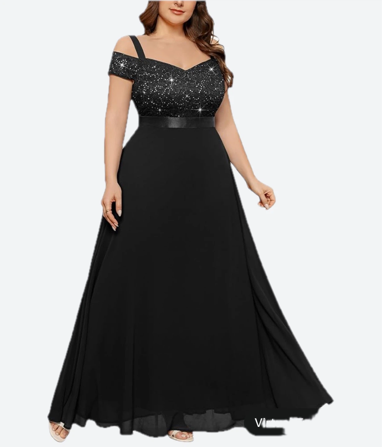 Prom Dress Off The Shoulder Sequin Lace Chiffon Formal Gown - photo 2