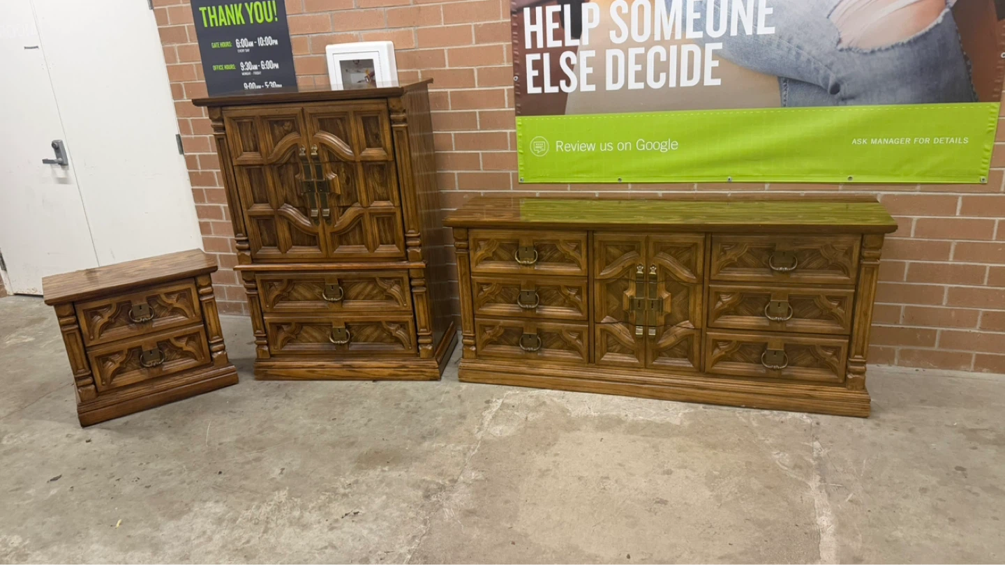 Vintage Wood Dresser Set