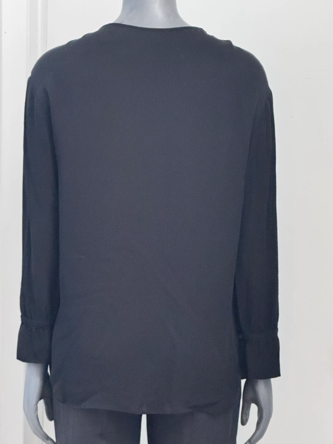 Theory Black Silk Blouse - Medium - photo 3