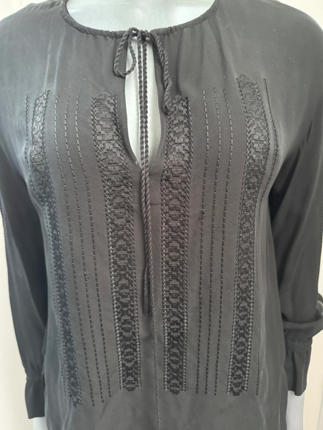 Theory Black Silk Blouse - Medium - photo 2