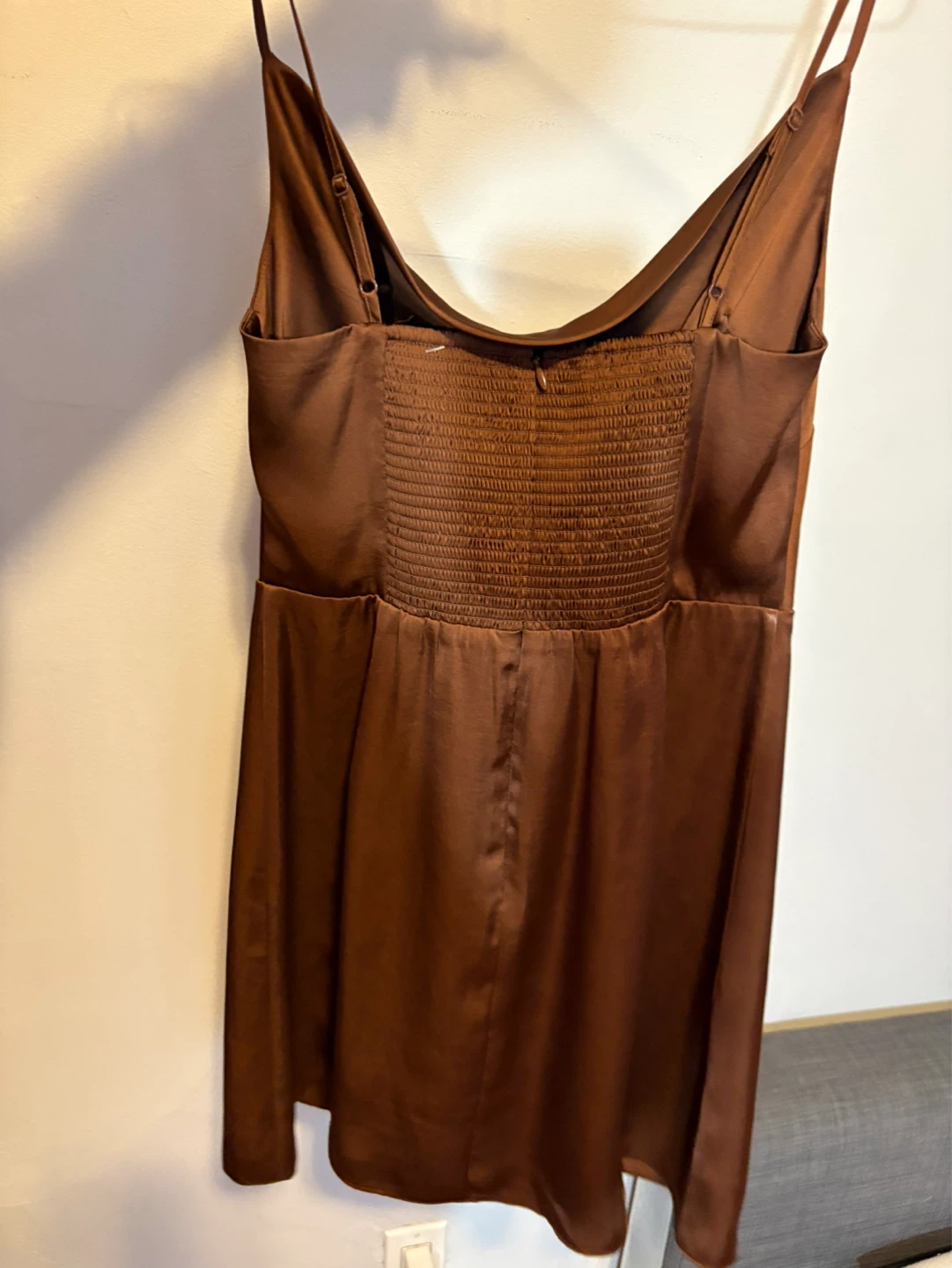 Sunday Best Brown Satin Slip Dress - photo 3