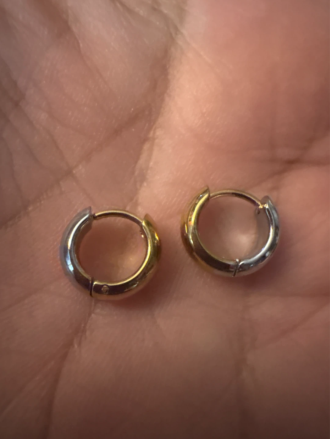 ⚽️ 18K Gold SS two tone Hoop Earrings