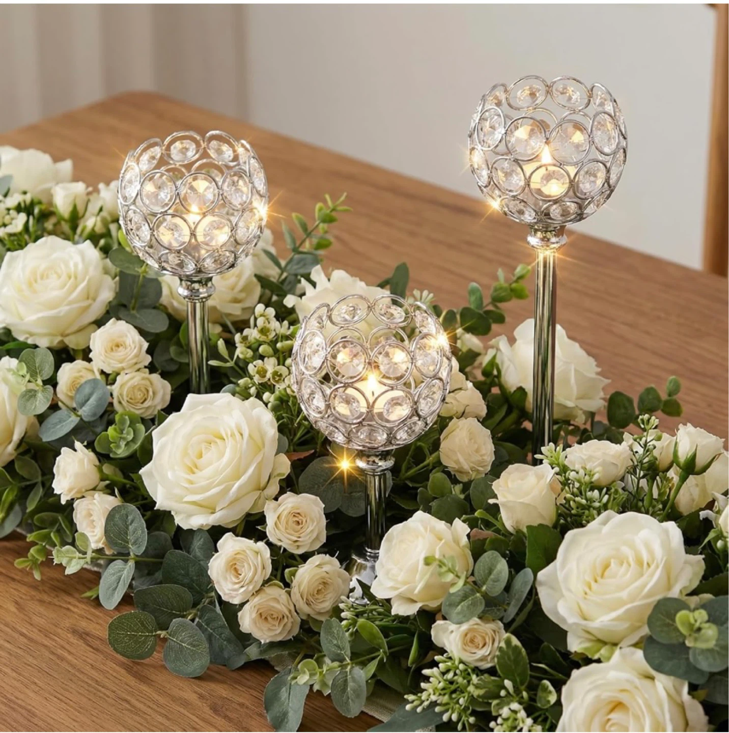 Silver Crystal Tealight Candle Holders Set of 12 - photo 4