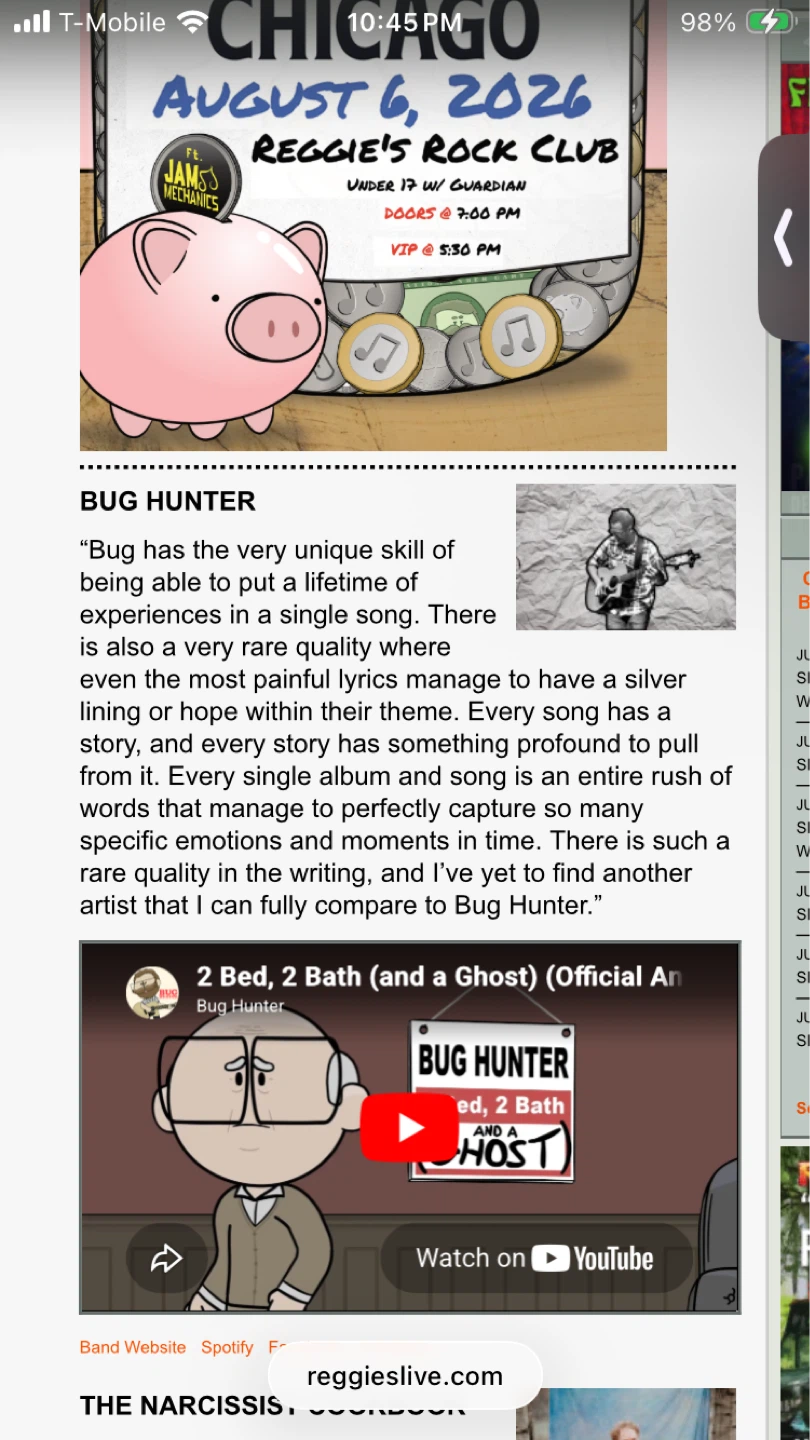 2 Tickets: Bug Hunter + The Narcissist Cookbook - photo 2