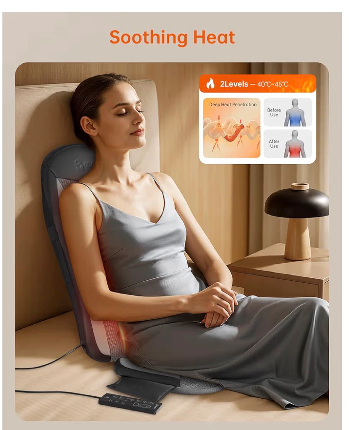 COMFIER Shiatsu Back Massager with Heat B22 - photo 4