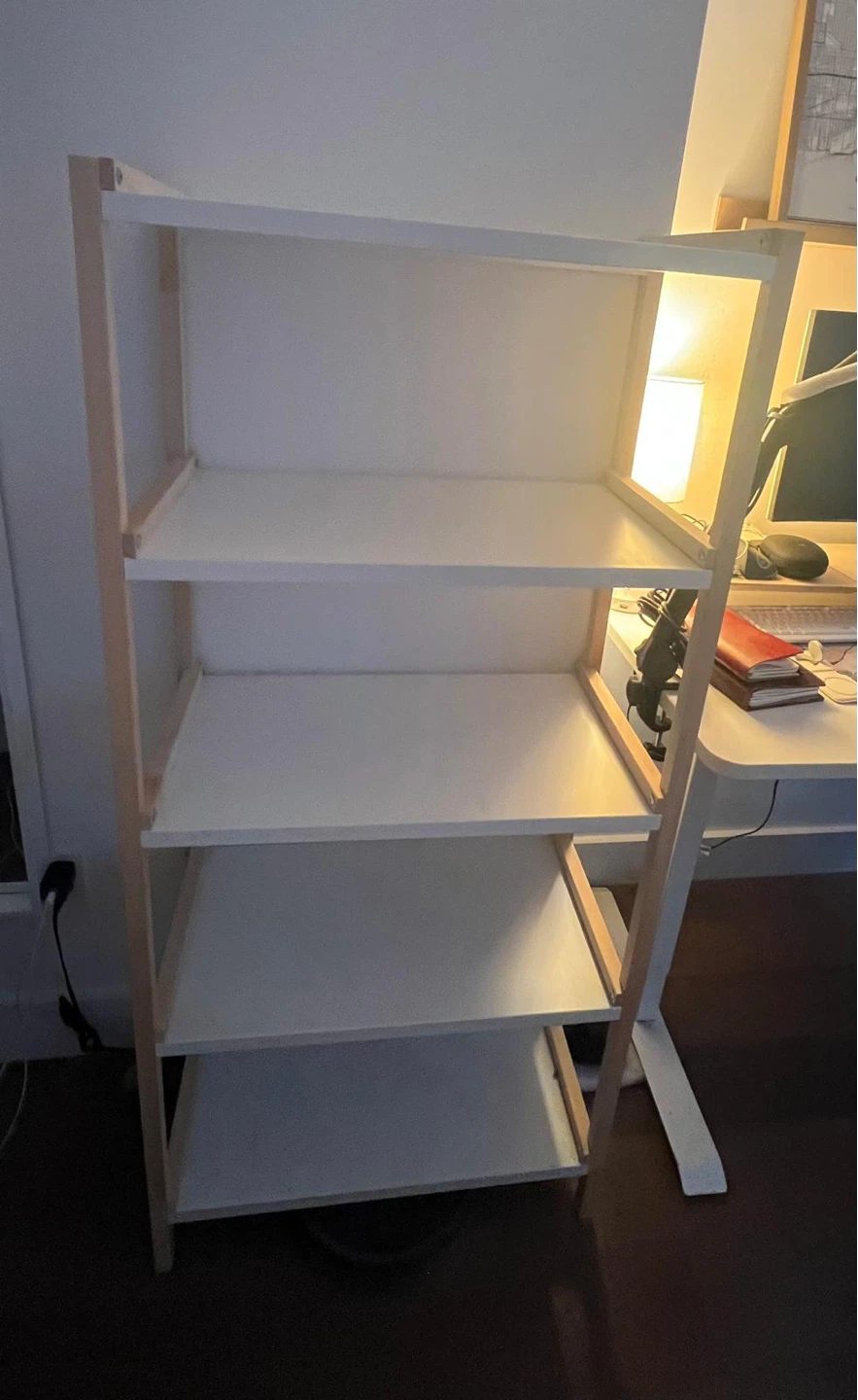 Wood & Metal 4-Tier Bookshelf