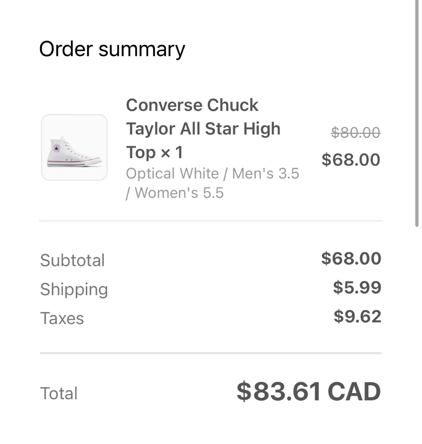 Unworn White high top Chuck Taylor Converse - photo 2
