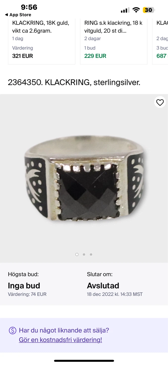 Men's Sterling Silver Ring with Black Stone - photo 5