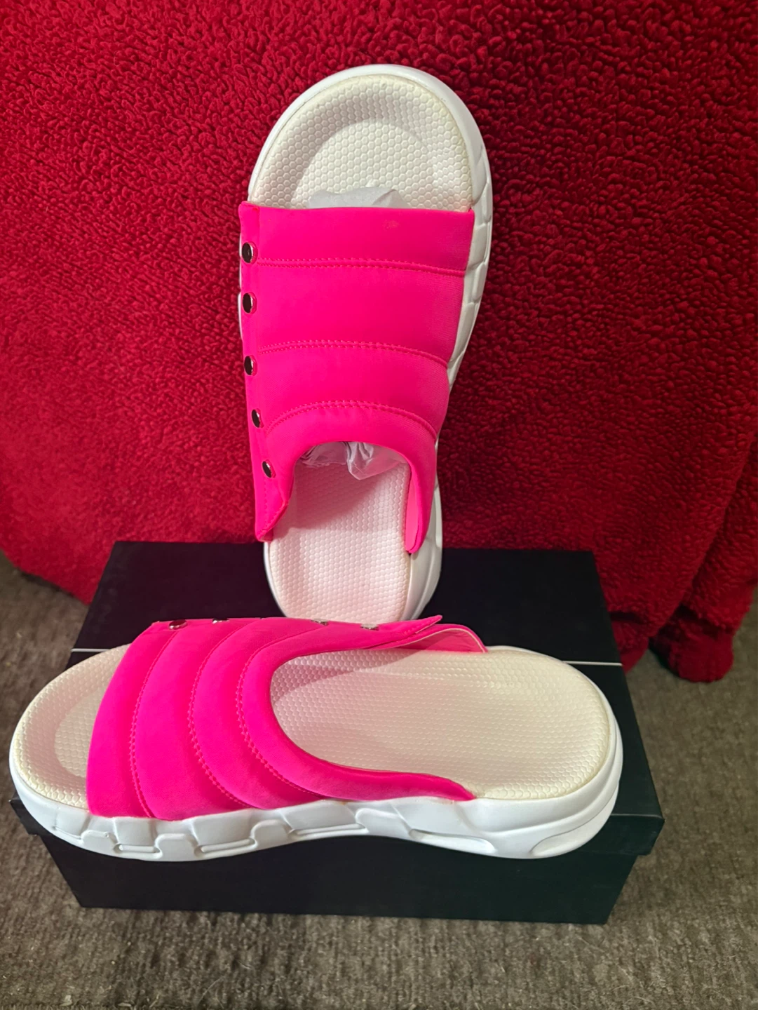 Women's Pink Padded Slides